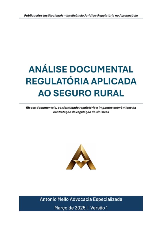 Capa do estudo “Análise Documental Regulatória Aplicada ao Seguro Rural”