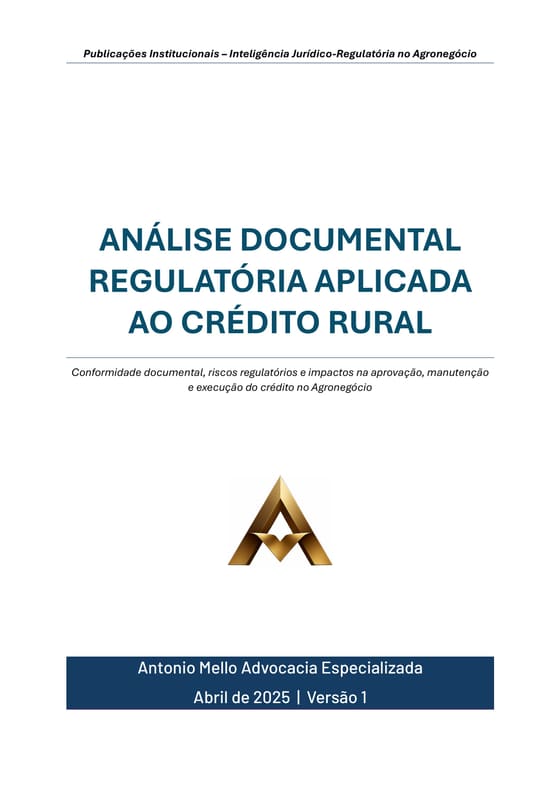 Capa do estudo “Análise Documental Regulatória Aplicada ao Crédito Rural”