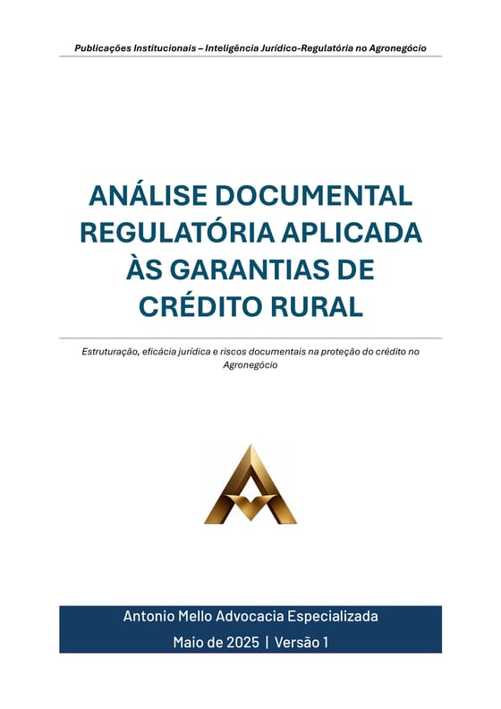 Capa do estudo “Análise Documental Regulatória Aplicada às Garantias de Crédito Rural”